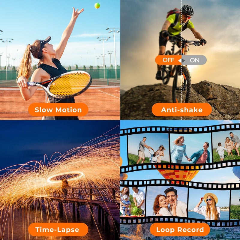 FIREFOTO Video Camera Camcorder 4K, 48MP Cam Corder with IR Night Vision, 16X Zoom Vlogging Video for YouTube, 3.0" 270° Rotation Touch Screen Podcast Camera with Battery/32GB SD Card/Remote Control - Image 5